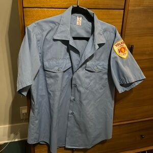 Vintage Blue Toledo Fire Button Up Shirt
